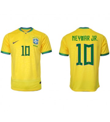 Brasil Neymar Jr #10 Hjemmedrakt VM 2022 Kortermet